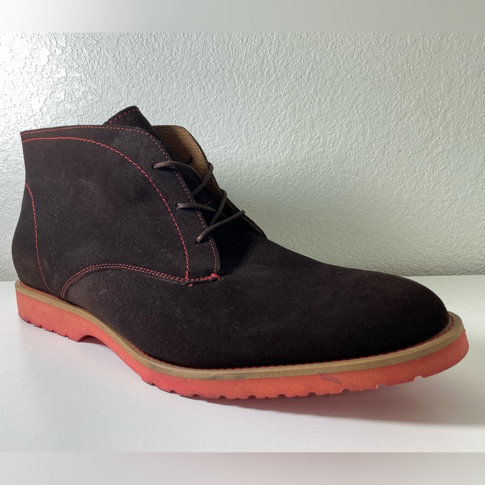NEW J.D. Fisk ANKLE Boot, Men’s Size 12, Brown w Red Stitching and Sole
